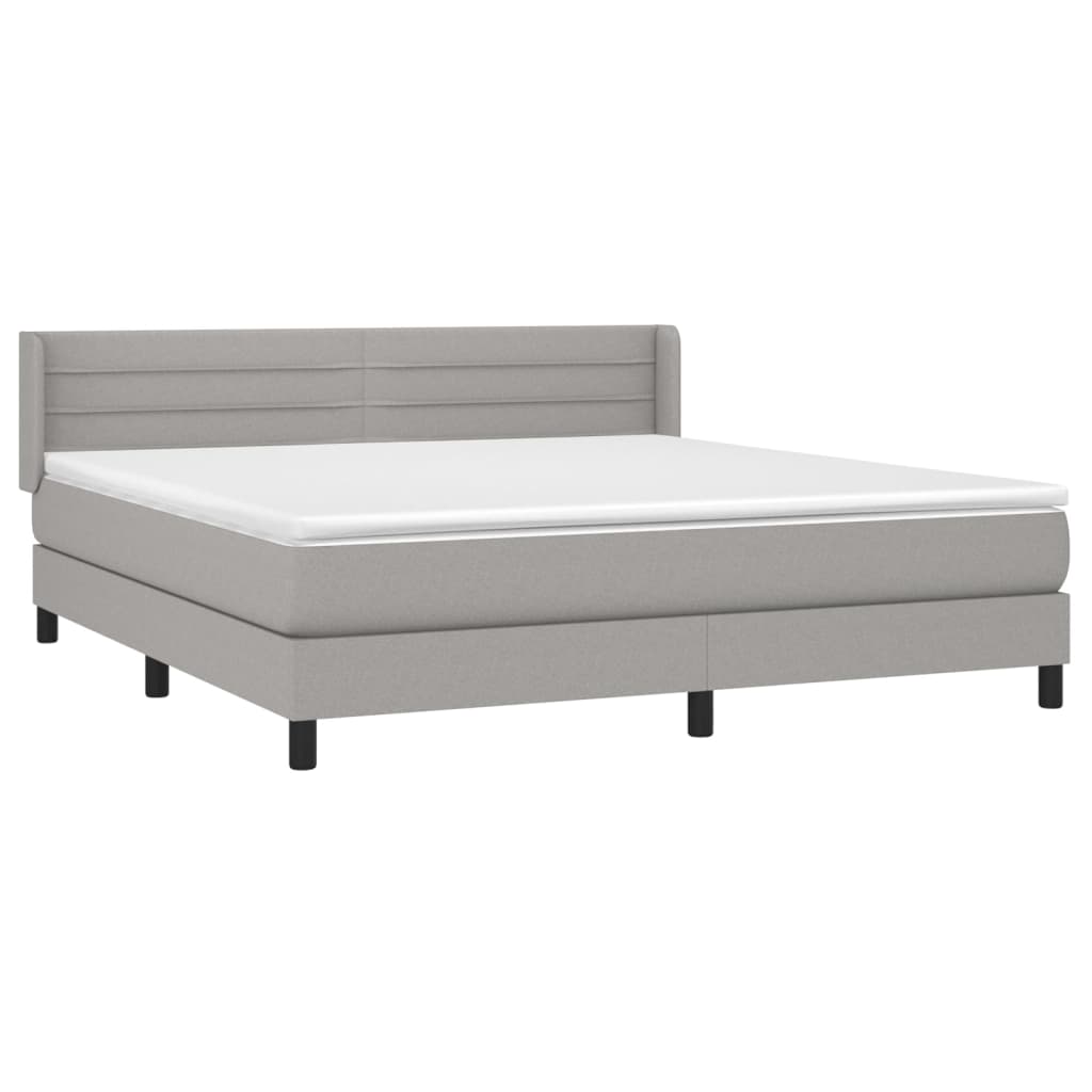 Sommier à lattes de lit avec matelas Gris clair 180x200cm Tissu - XIOS