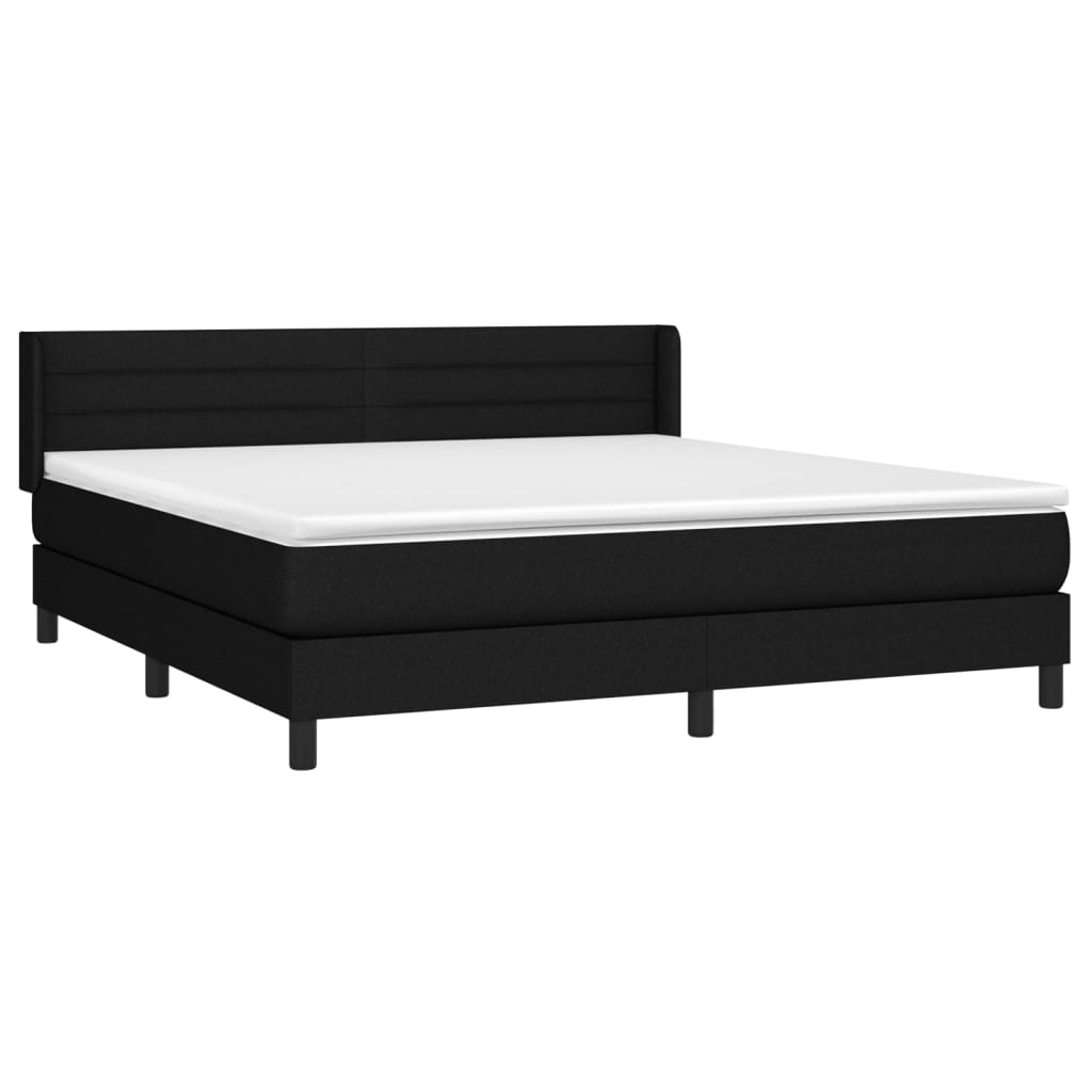 Sommier à lattes de lit avec matelas Noir 180x200 cm Tissu - XIOS