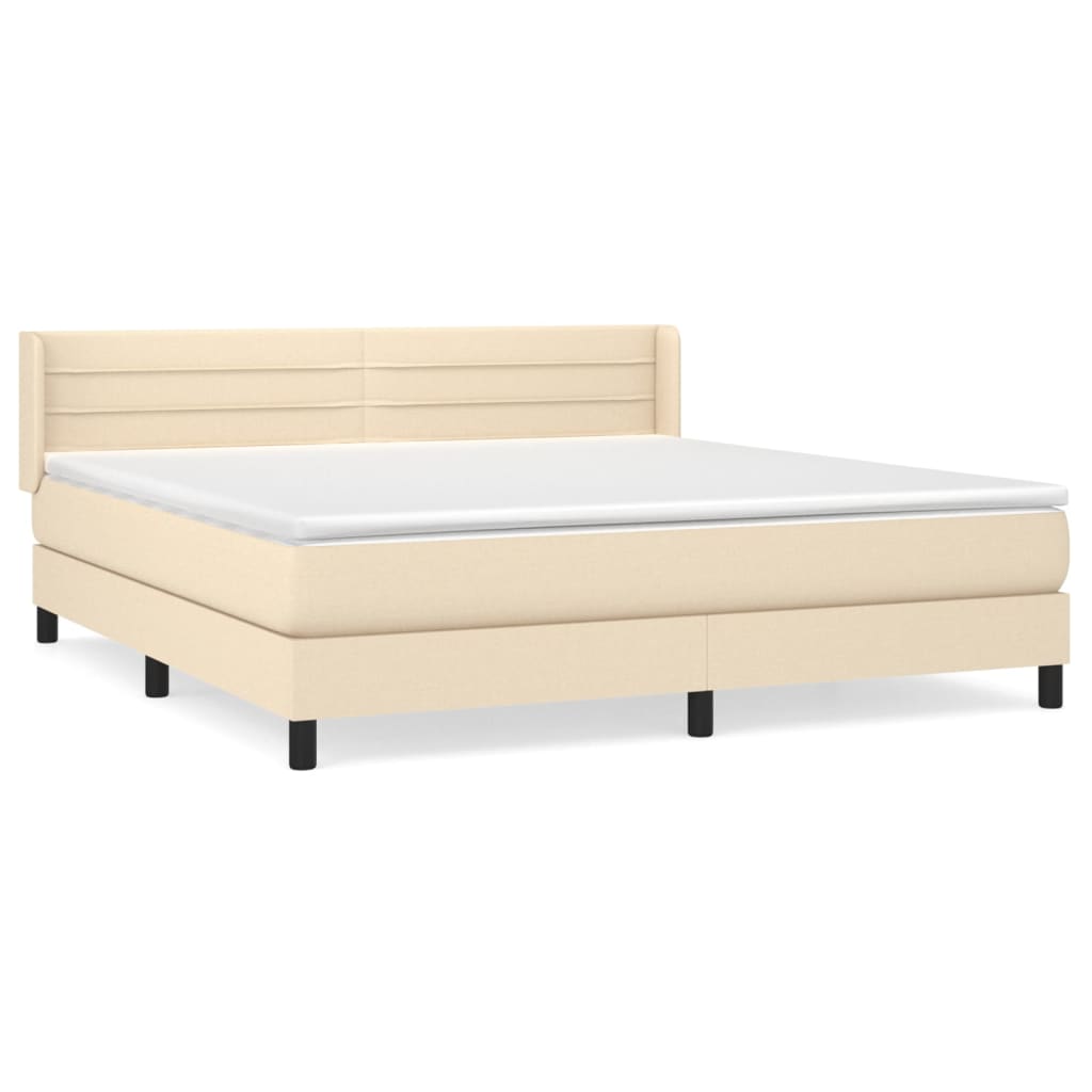Sommier à lattes de lit avec matelas Crème 180x200 cm Tissu - XIOS
