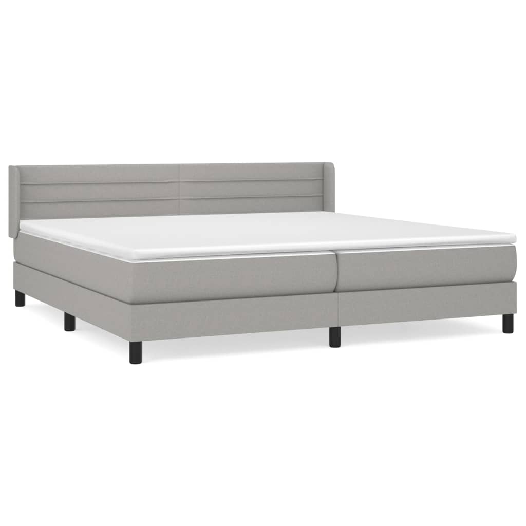 Sommier à lattes de lit avec matelas Gris clair 200x200cm Tissu - XIOS