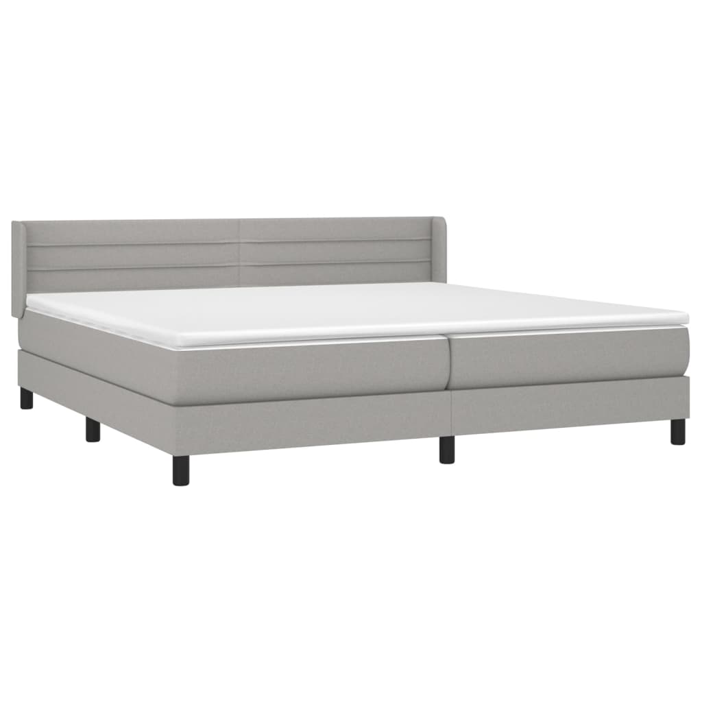 Sommier à lattes de lit avec matelas Gris clair 200x200cm Tissu - XIOS