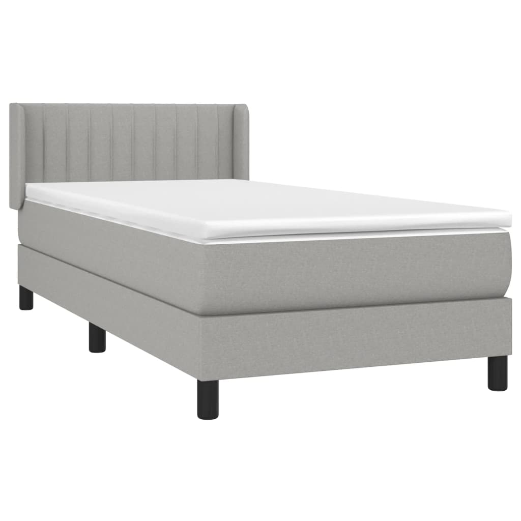 Sommier à lattes de lit avec matelas Gris clair 90x200 cm Tissu - XIOS