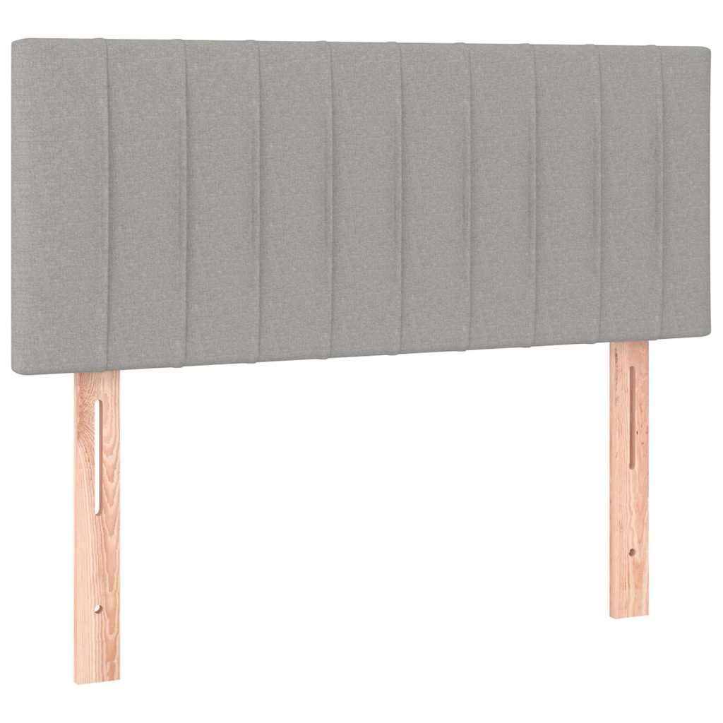 Sommier à lattes de lit avec matelas Gris clair 90x200 cm Tissu