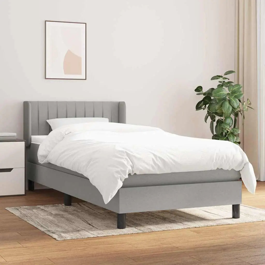 Sommier à lattes de lit avec matelas Gris clair 90x200 cm Tissu - XIOS