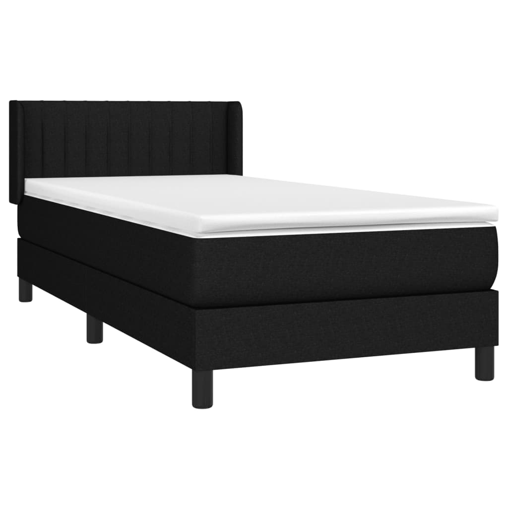 Sommier à lattes de lit avec matelas Noir 100x200 cm Tissu - XIOS