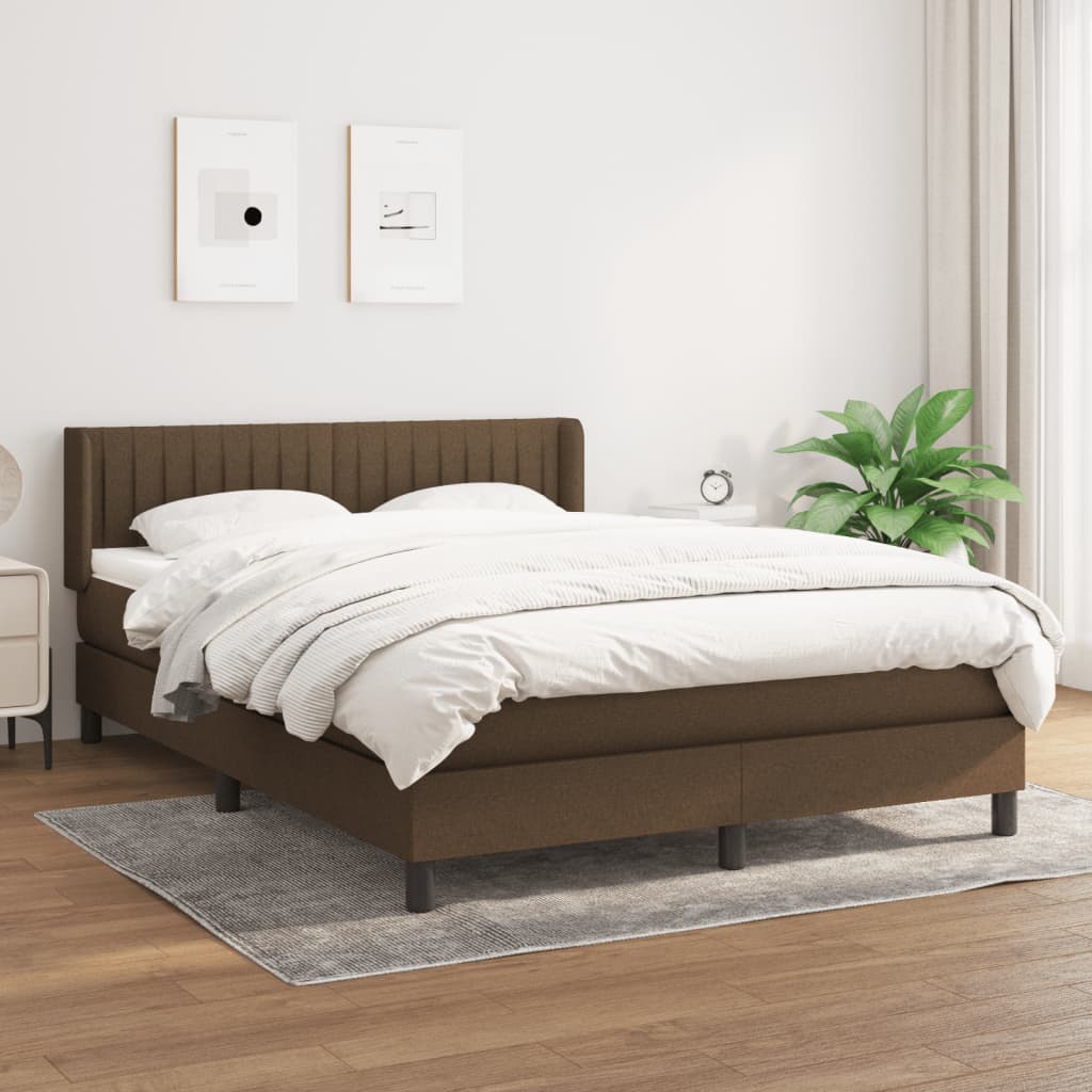 Sommier à lattes de lit avec matelas Marron foncé 140x190 cm - XIOS