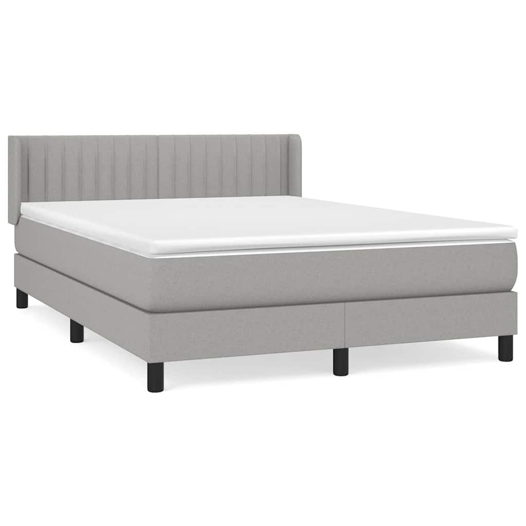 Sommier à lattes de lit avec matelas Gris clair 140x200cm Tissu