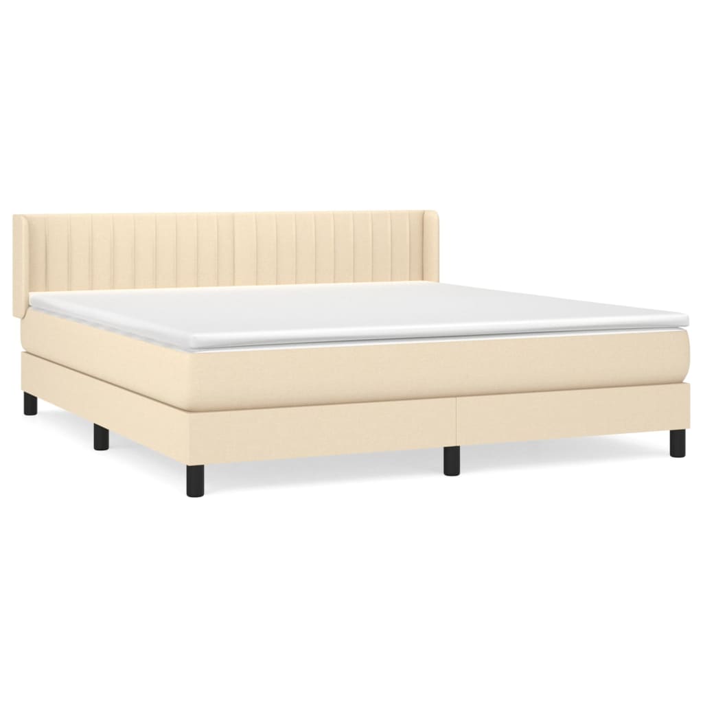 Sommier à lattes de lit avec matelas Crème 180x200 cm Tissu - XIOS