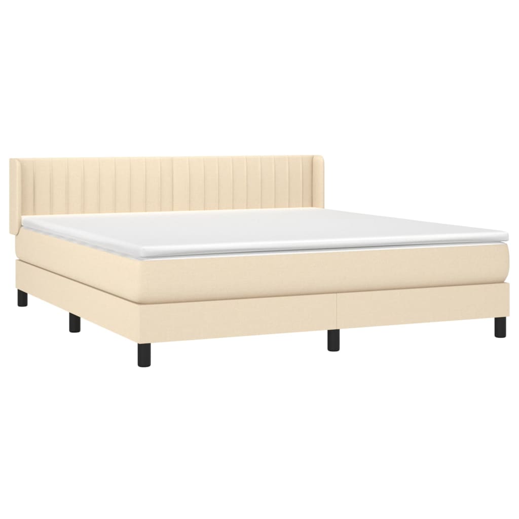 Sommier à lattes de lit avec matelas Crème 180x200 cm Tissu - XIOS