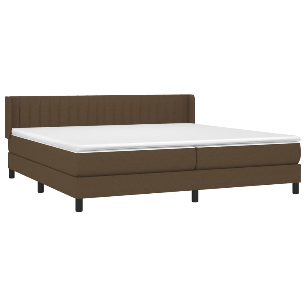 Sommier à lattes de lit avec matelas Marron foncé 200x200 cm