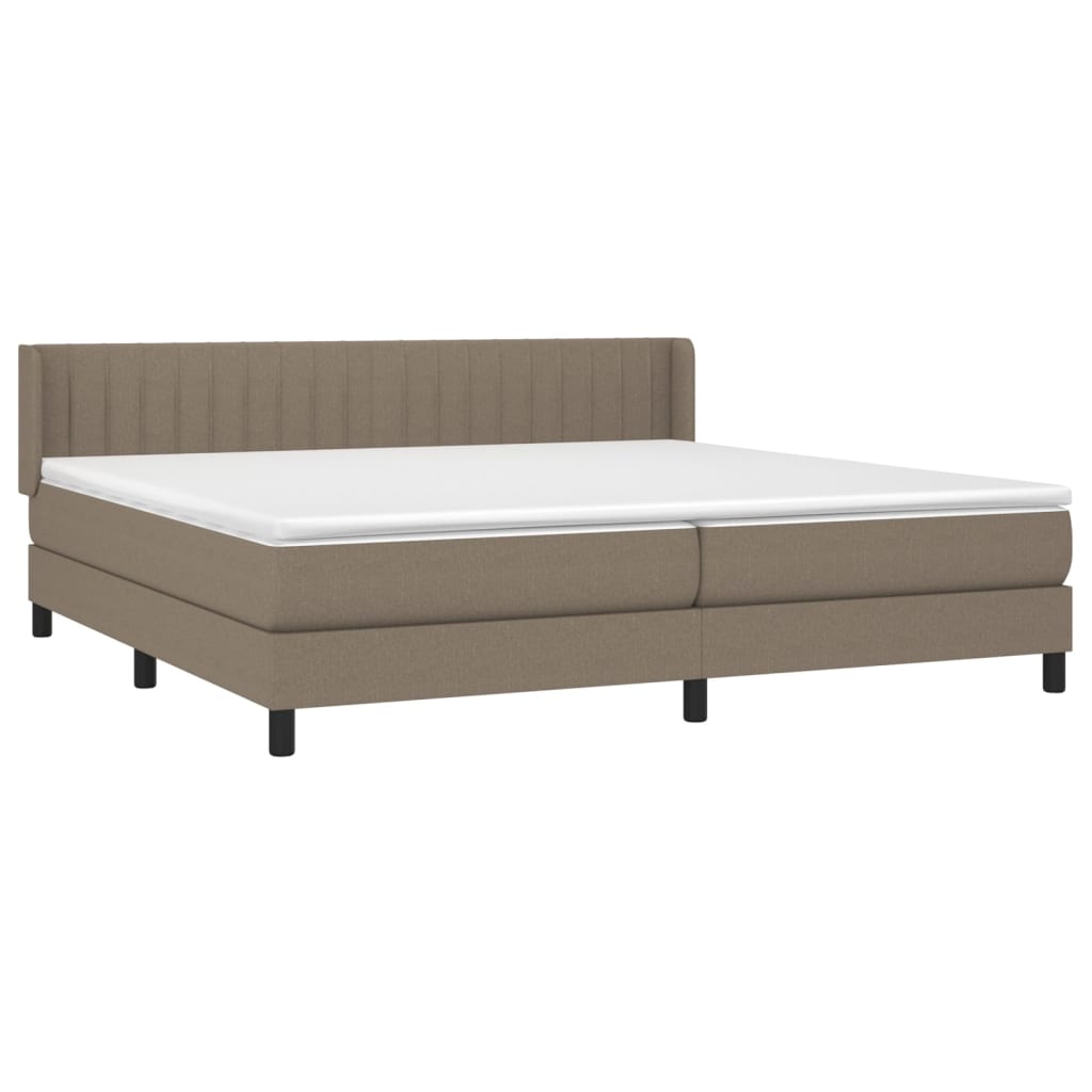 Sommier à lattes de lit avec matelas Taupe 200x200 cm Tissu - XIOS