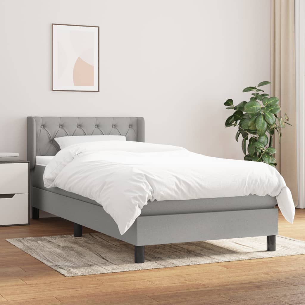 Sommier à lattes de lit avec matelas Gris clair 80x200 cm Tissu - XIOS