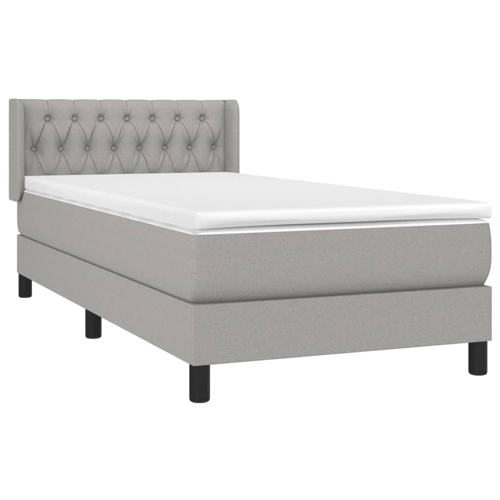 Sommier à lattes de lit avec matelas Gris clair 90x200 cm Tissu - XIOS