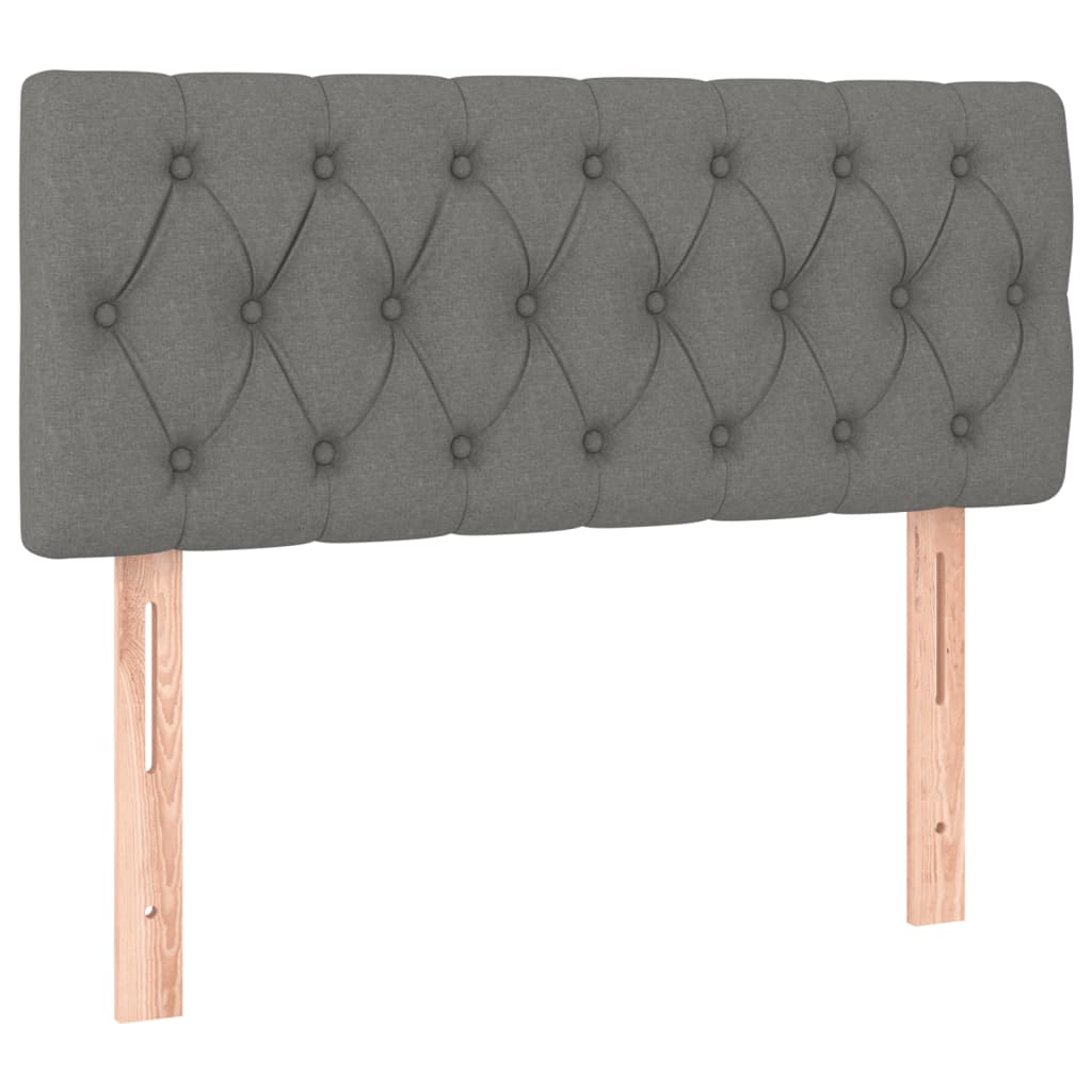 Sommier à lattes de lit avec matelas Gris foncé 90x200 cm Tissu - XIOS