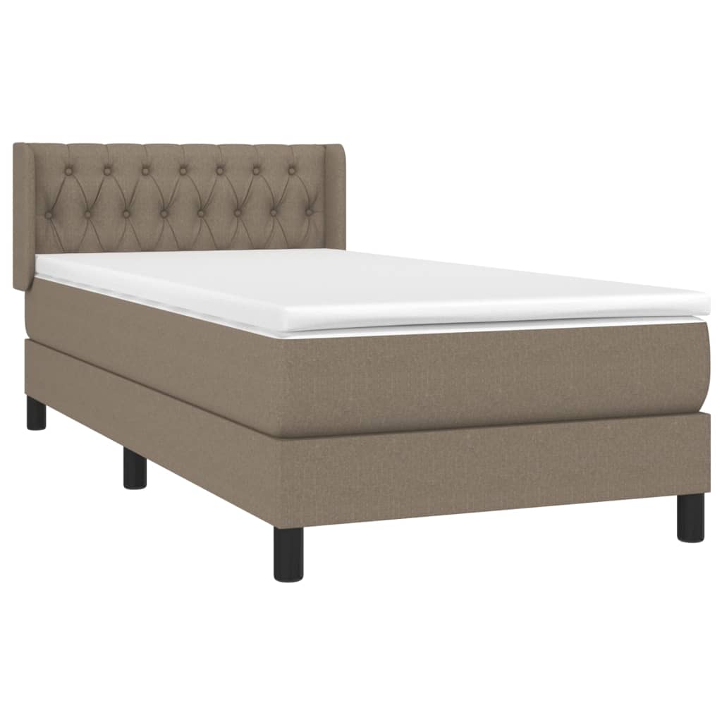 Sommier à lattes de lit avec matelas Taupe 90x200 cm Tissu - XIOS