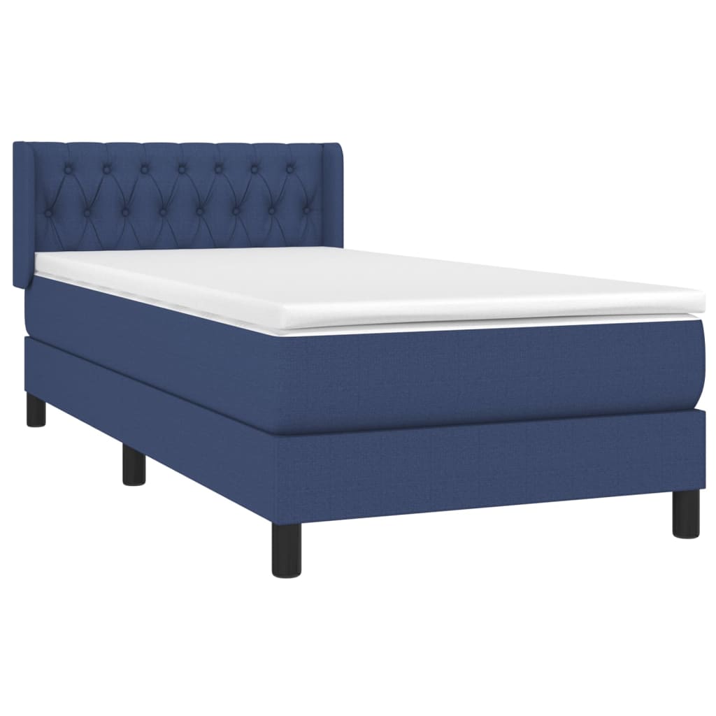Sommier à lattes de lit avec matelas Bleu 90x200 cm Tissu - XIOS
