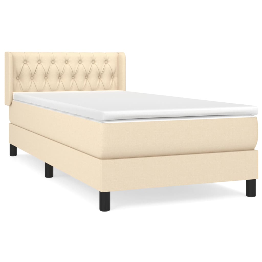 Sommier à lattes de lit avec matelas Crème 100x200 cm Tissu - XIOS