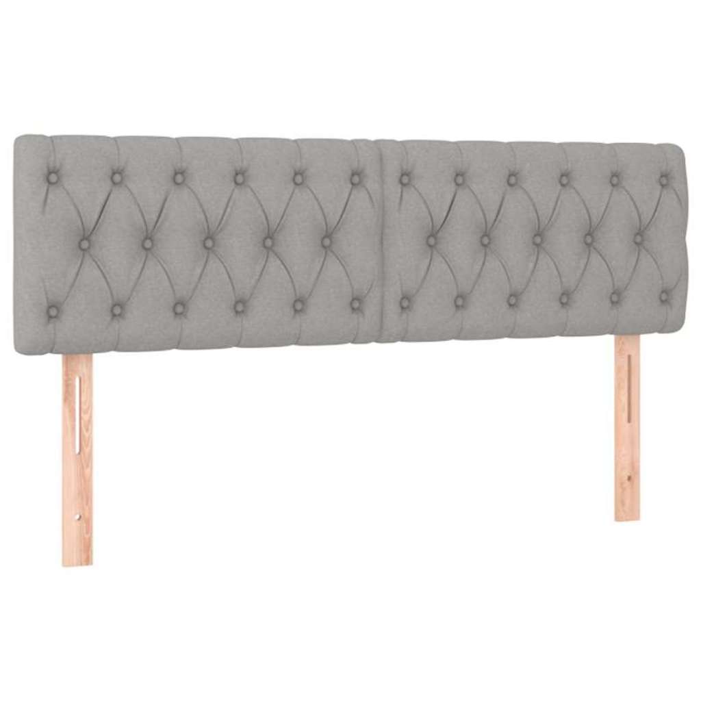 Sommier à lattes de lit avec matelas Gris clair 160x200cm Tissu
