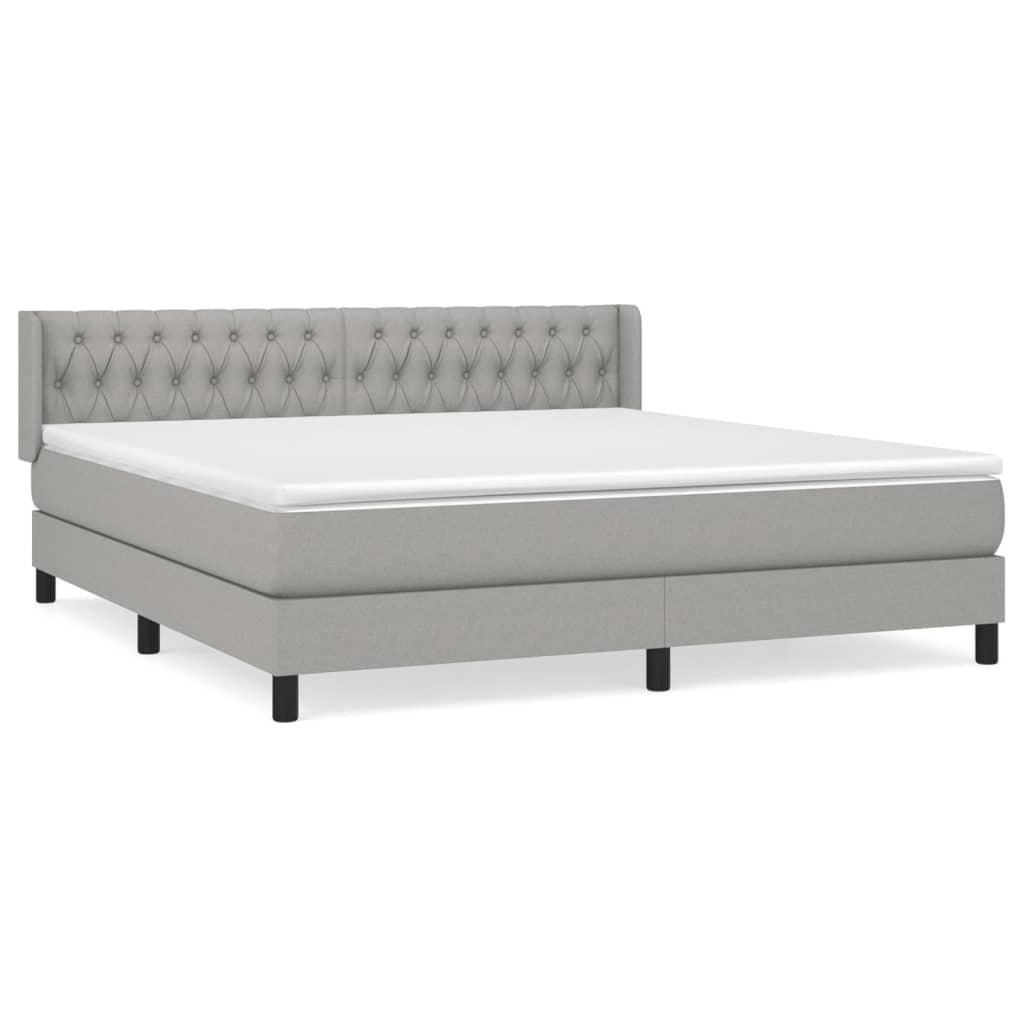 Sommier à lattes de lit avec matelas Gris clair 180x200cm Tissu - XIOS