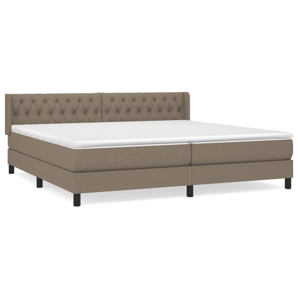 Sommier à lattes de lit avec matelas Taupe 200x200 cm Tissu - XIOS
