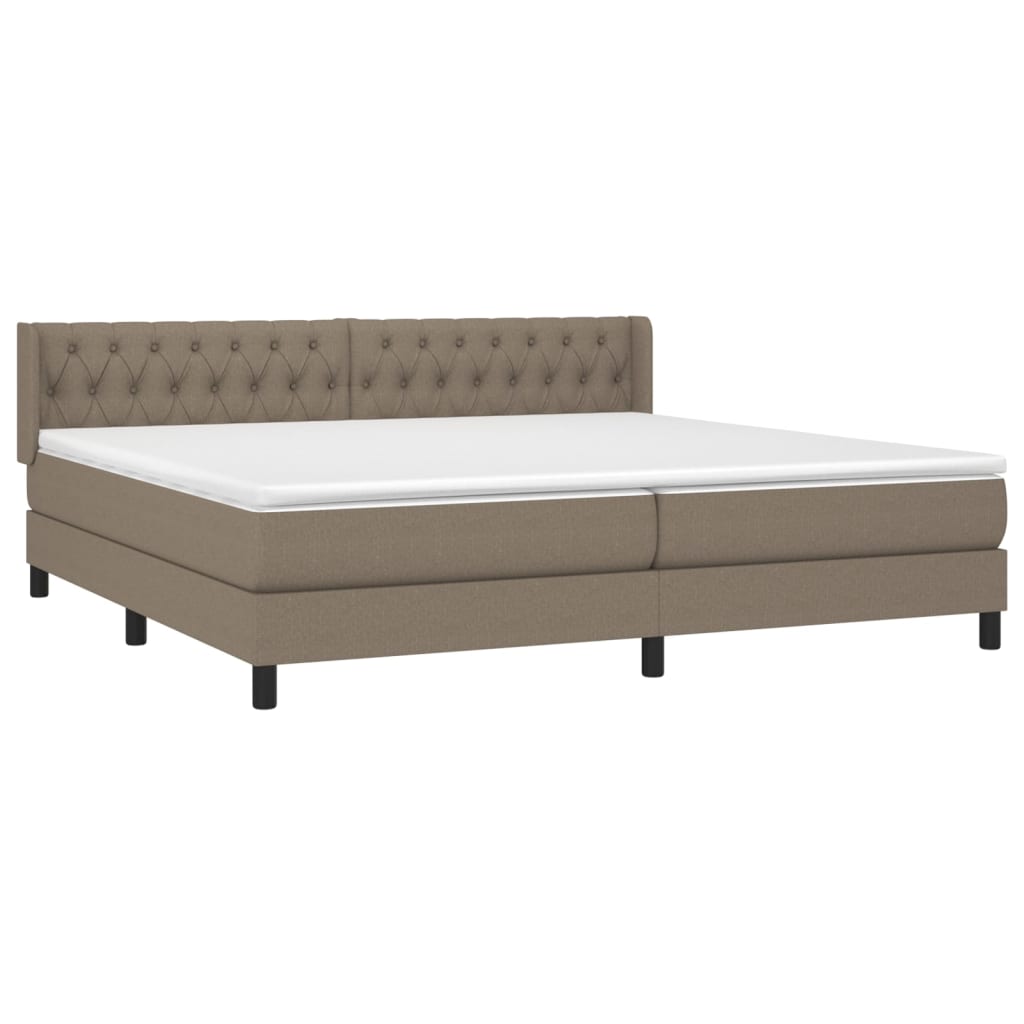Sommier à lattes de lit avec matelas Taupe 200x200 cm Tissu - XIOS