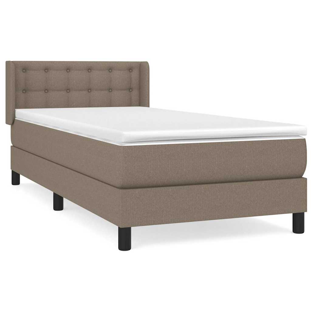 Sommier à lattes de lit avec matelas Taupe 90x200 cm Tissu