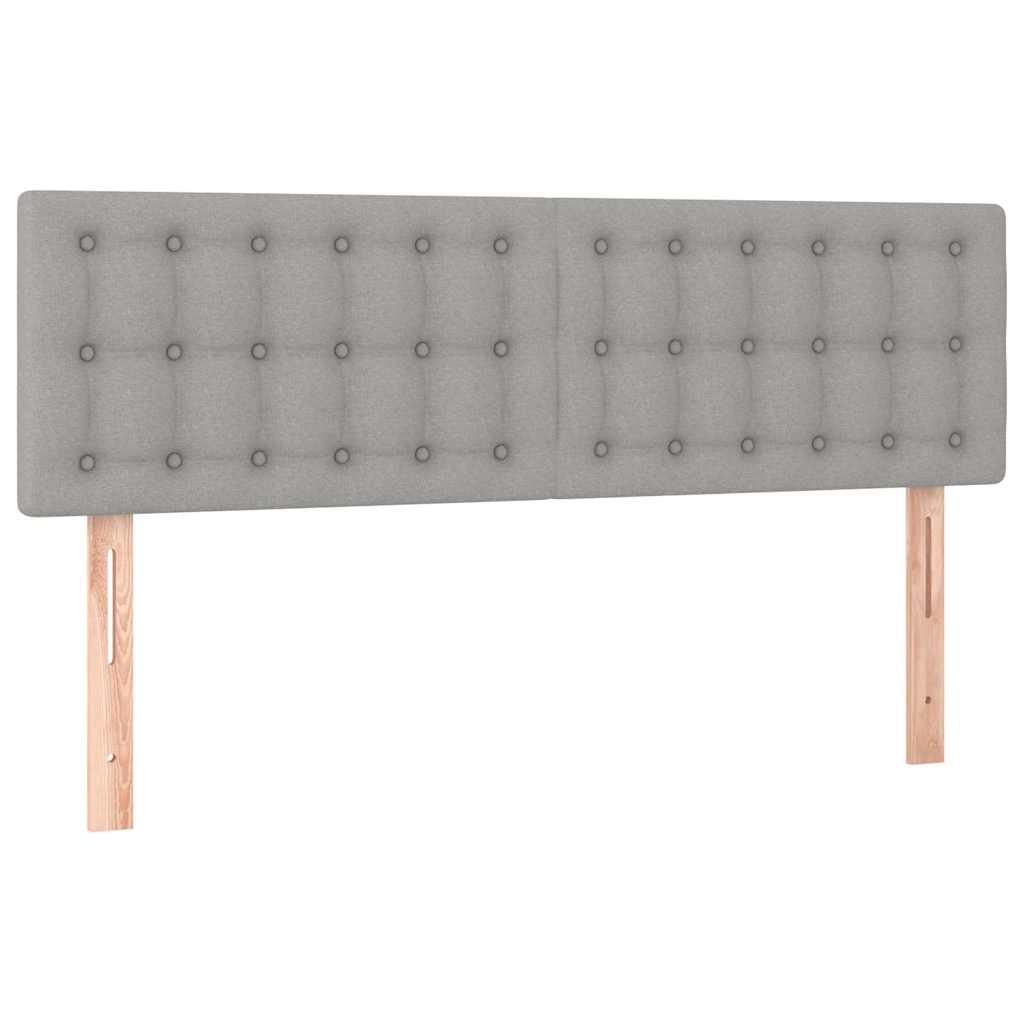 Sommier à lattes de lit avec matelas Gris clair 140x190cm Tissu