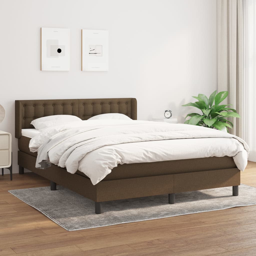 Sommier à lattes de lit avec matelas Marron foncé 140x190 cm - XIOS