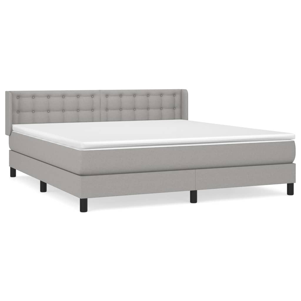 Sommier à lattes de lit avec matelas Gris clair 160x200cm Tissu - XIOS