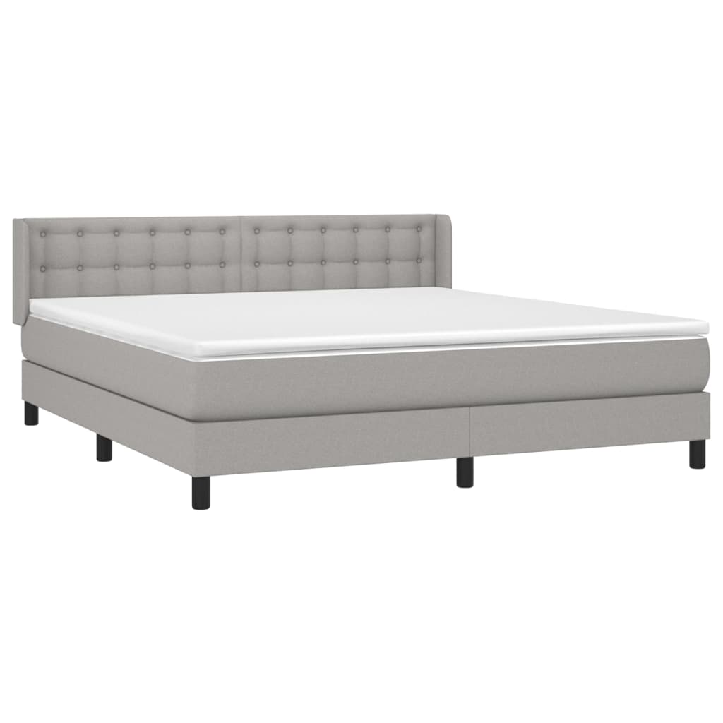 Sommier à lattes de lit avec matelas Gris clair 180x200cm Tissu