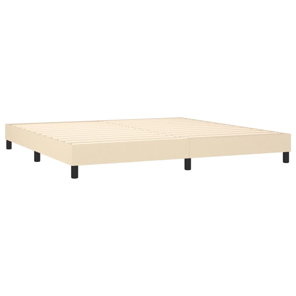 Sommier à lattes de lit avec matelas Crème 200x200 cm Tissu - XIOS
