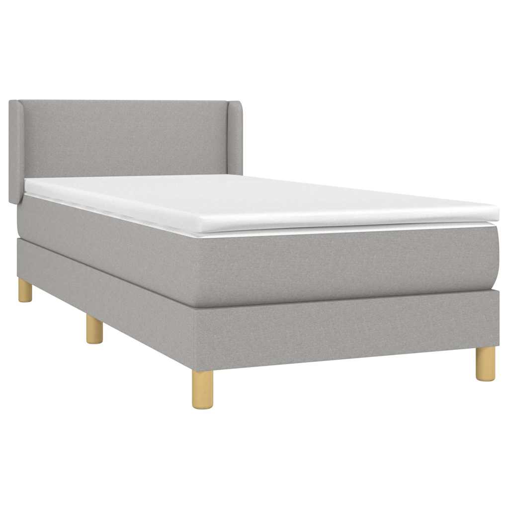 Sommier à lattes de lit avec matelas Gris clair 80x200 cm Tissu