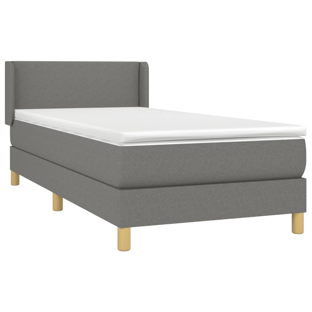 Sommier à lattes de lit avec matelas Gris foncé 80x200 cm Tissu - XIOS