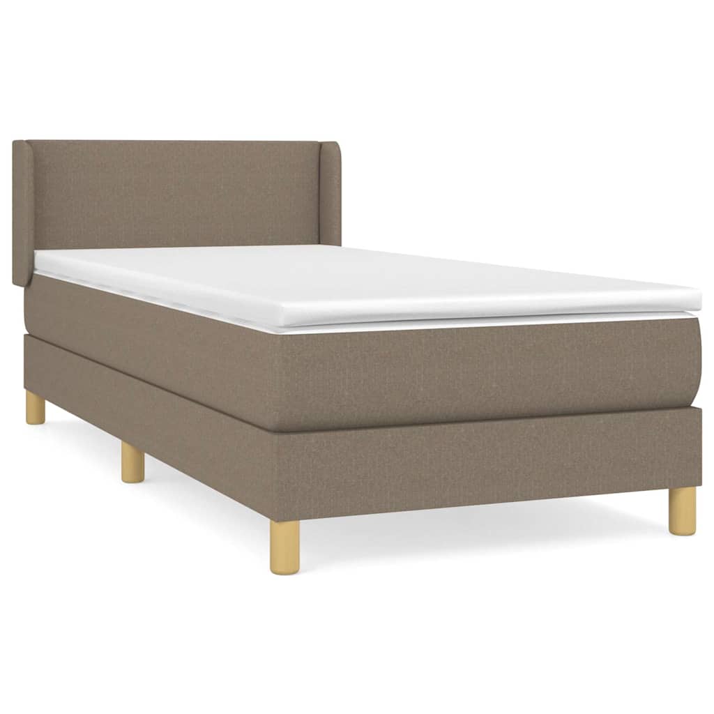 Sommier à lattes de lit avec matelas Taupe 80x200 cm Tissu