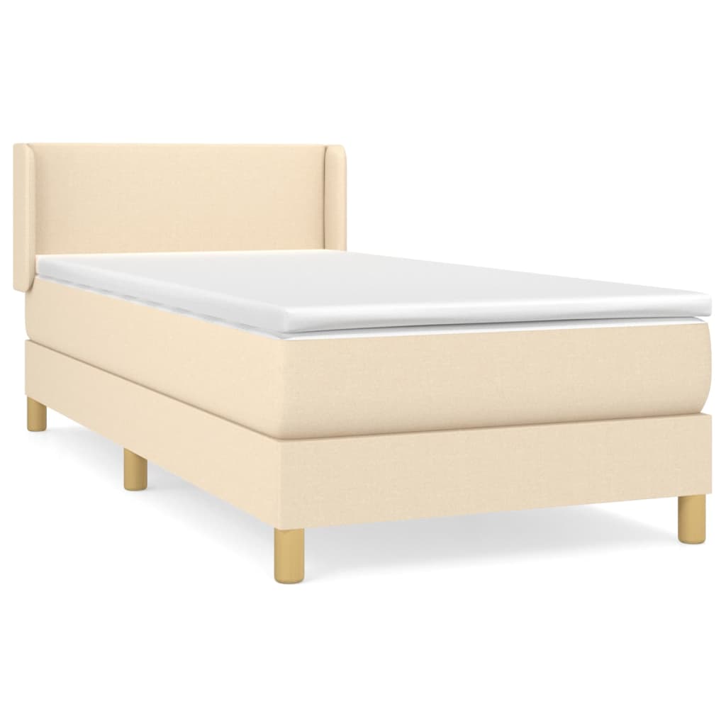 Sommier à lattes de lit avec matelas Crème 80x200 cm Tissu - XIOS