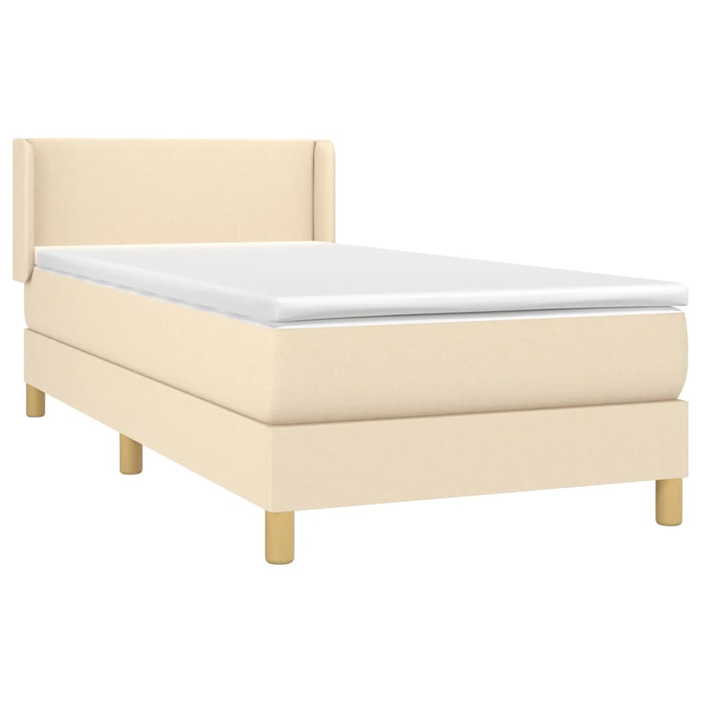 Sommier à lattes de lit avec matelas Crème 80x200 cm Tissu - XIOS