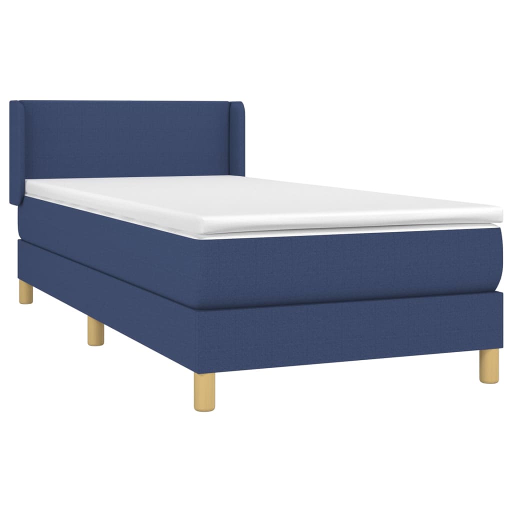 Sommier à lattes de lit avec matelas Bleu 90x190 cm Tissu - XIOS