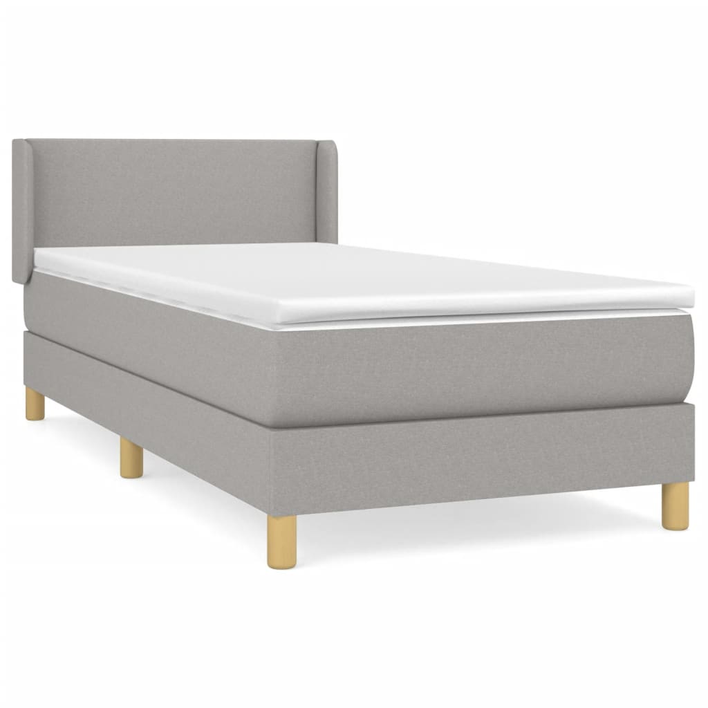 Sommier à lattes de lit avec matelas Gris clair 100x200cm Tissu - XIOS