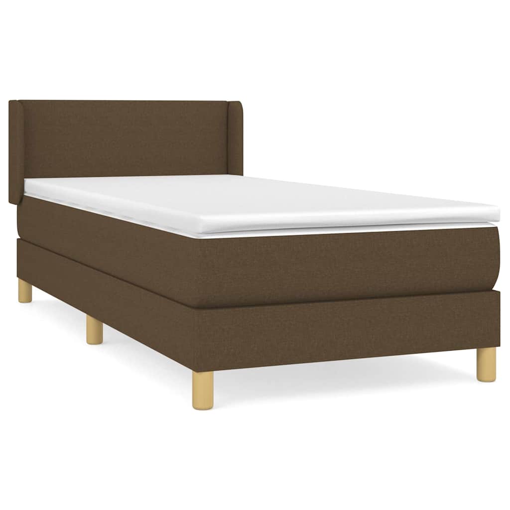 Sommier à lattes de lit avec matelas Marron foncé 100x200 cm