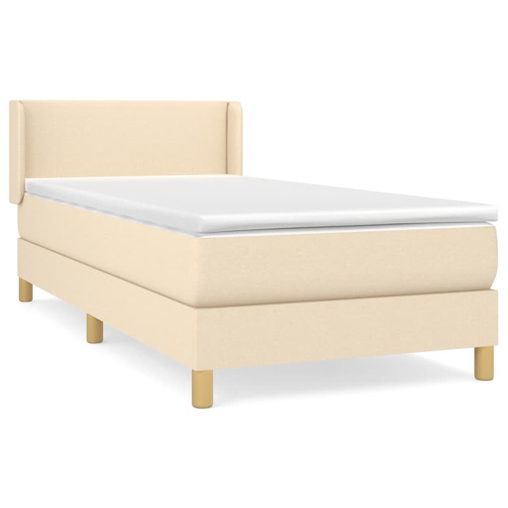 Sommier à lattes de lit avec matelas Crème 100x200 cm Tissu - XIOS