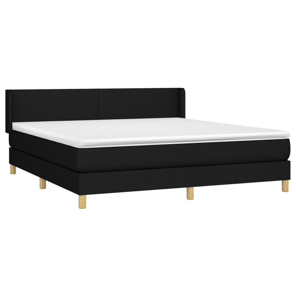 Sommier à lattes de lit avec matelas Noir 160x200 cm Tissu - XIOS
