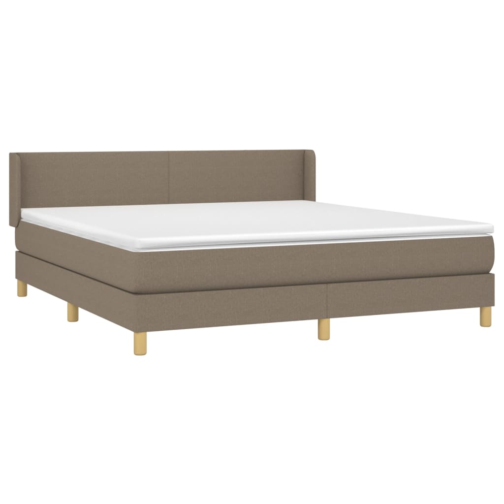 Sommier à lattes de lit avec matelas Taupe 160x200 cm Tissu - XIOS