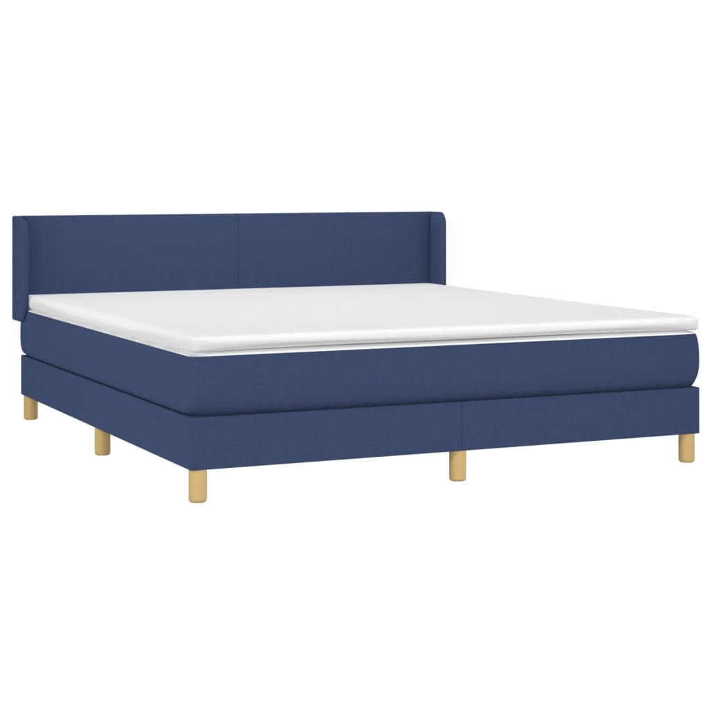 Sommier à lattes de lit avec matelas Bleu 180x200 cm Tissu - XIOS
