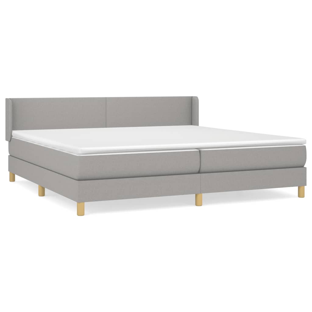 Sommier à lattes de lit avec matelas Gris clair 200x200cm Tissu - XIOS