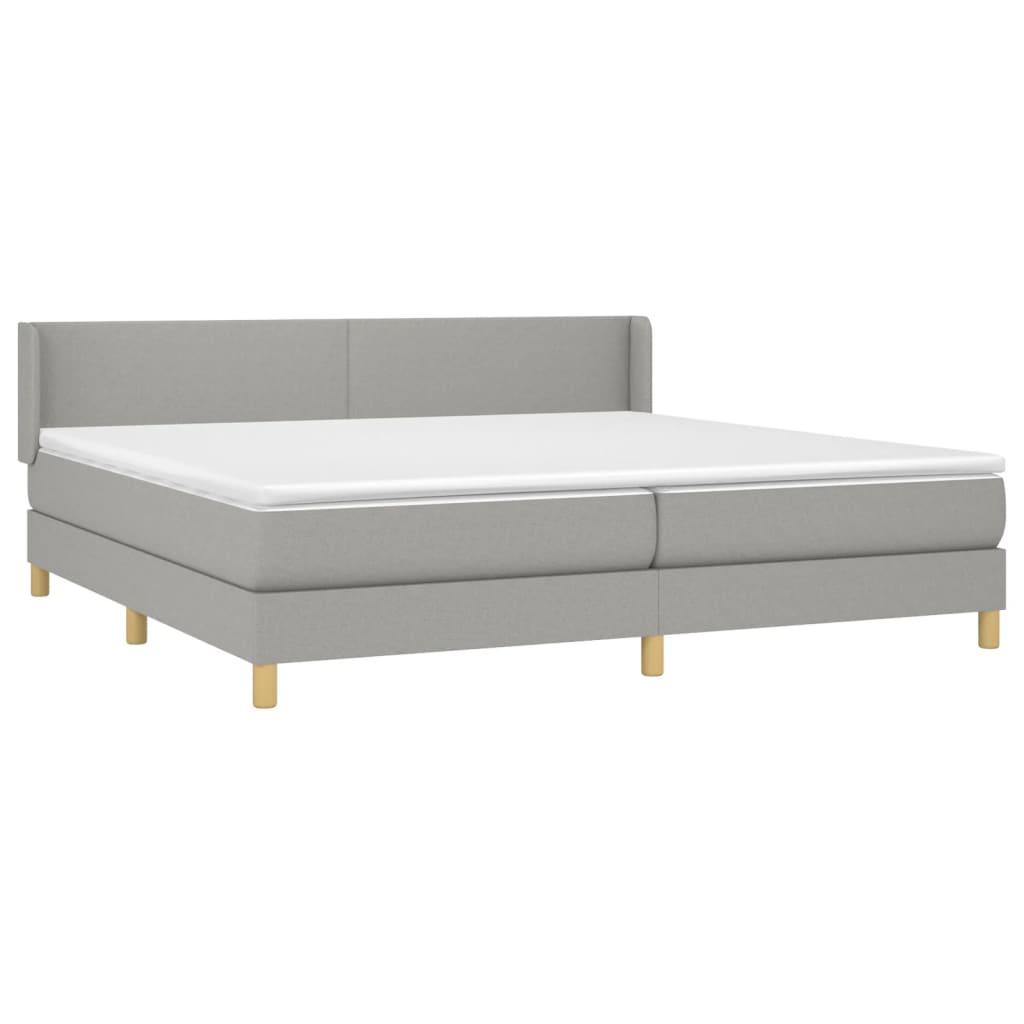 Sommier à lattes de lit avec matelas Gris clair 200x200cm Tissu - XIOS