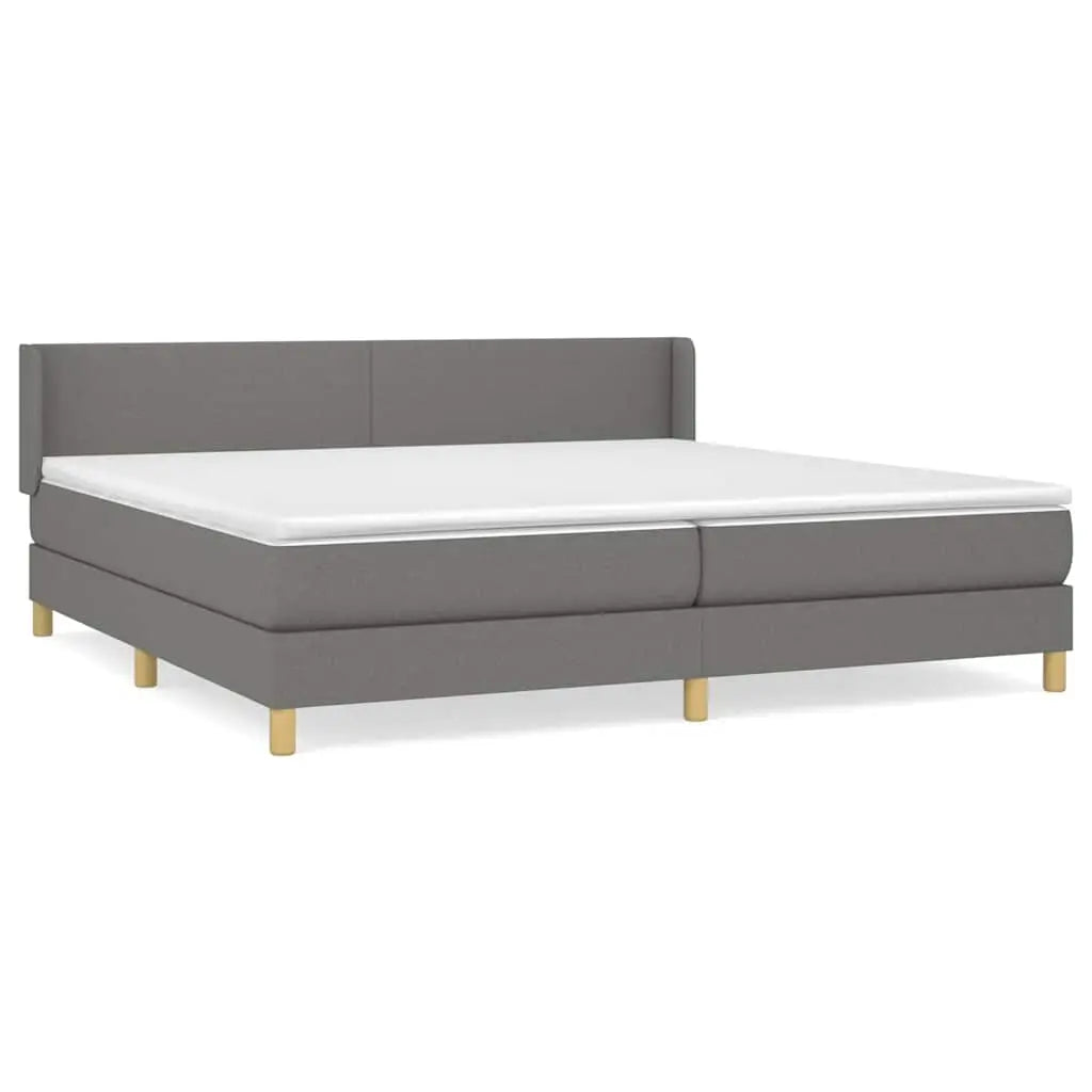 Sommier à lattes de lit avec matelas Gris foncé 200x200cm Tissu - XIOS