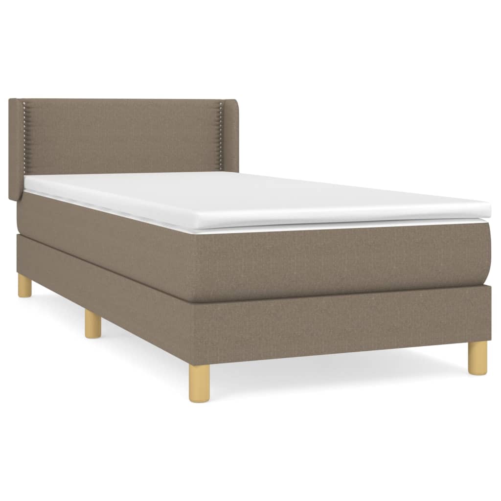 Sommier à lattes de lit avec matelas Taupe 90x190 cm Tissu - XIOS