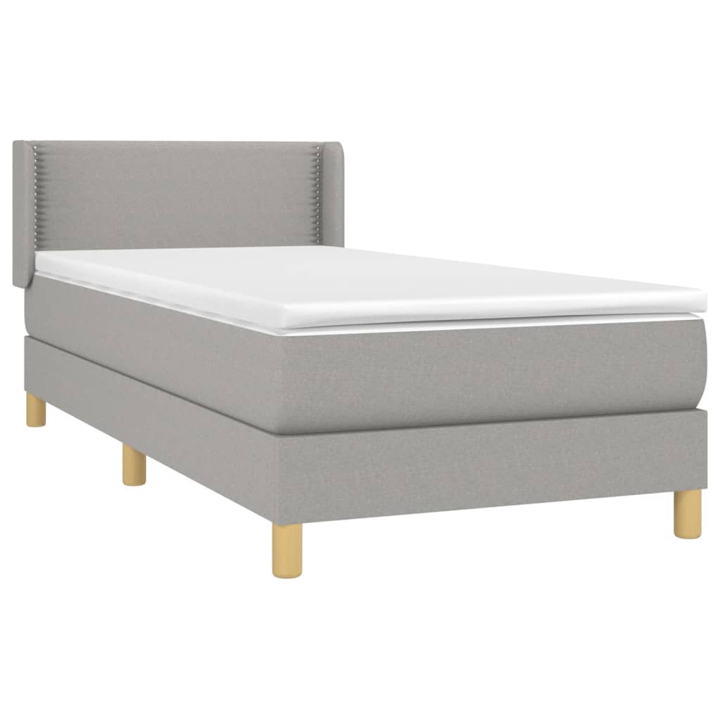 Sommier à lattes de lit avec matelas Gris clair 100x200cm Tissu - XIOS