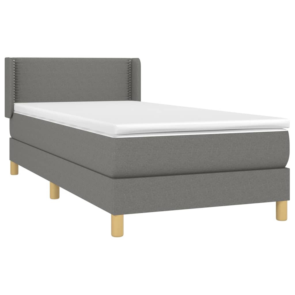 Sommier à lattes de lit avec matelas Gris foncé 100x200cm Tissu - XIOS