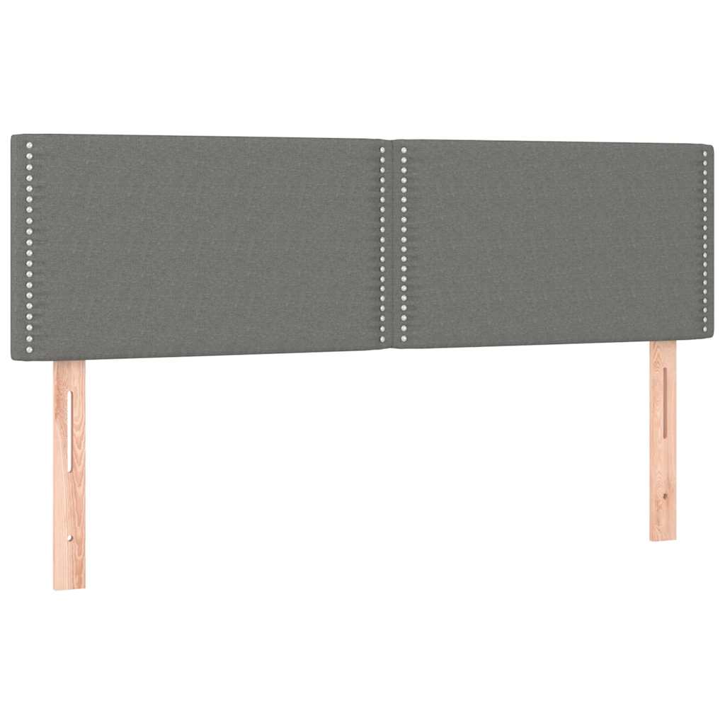 Sommier à lattes de lit avec matelas Gris foncé 140x190cm Tissu